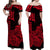 Hawaii Kakau Matching Dress and Hawaiian Shirt Polynesian Flower Tribal Red Version LT9 - Polynesian Pride