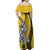 Hawaiian Shark Polynesian Off Shoulder Long Dress Vibe Yellow Style LT6 - Polynesian Pride