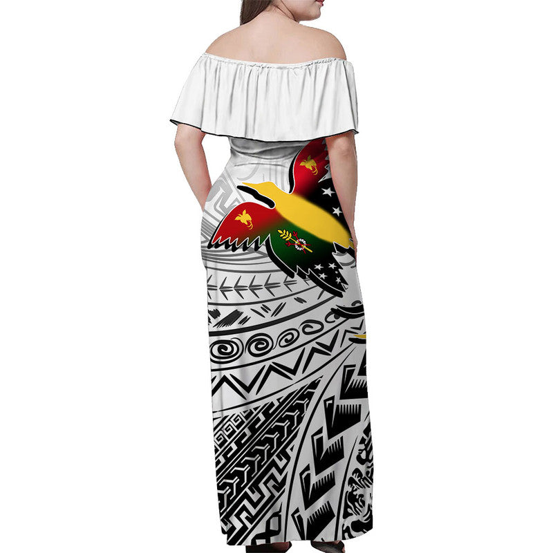 Papua New Guinea And Chimbu Province Off Shoulder Long Dress LT6 - Polynesian Pride