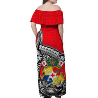 Tonga Hook Tattoo Matching Dress and Hawaiian Shirt White LT6 - Polynesian Pride