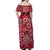 Fiji Hibiscus Festival Off Shoulder Long Dress Red LT6 - Polynesian Pride