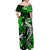 Hawaii Summer Colorful Off Shoulder Long Dress Shark Green LT6 - Polynesian Pride