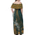 Hawaiian King Kamehameha Off Shoulder Long Dress Vibe Green Style LT6 - Polynesian Pride