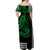 Kakau Hawaiian Polynesian Off Shoulder Long Dress Green LT6 - Polynesian Pride