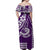 Kakau Hawaiian Polynesian Off Shoulder Long Dress Purple LT6 - Polynesian Pride