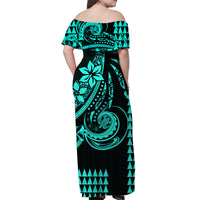 Hawaiian Kakau Polynesian Turquoise Hawaiian Dress And Hawaiian Shirt LT6 - Polynesian Pride