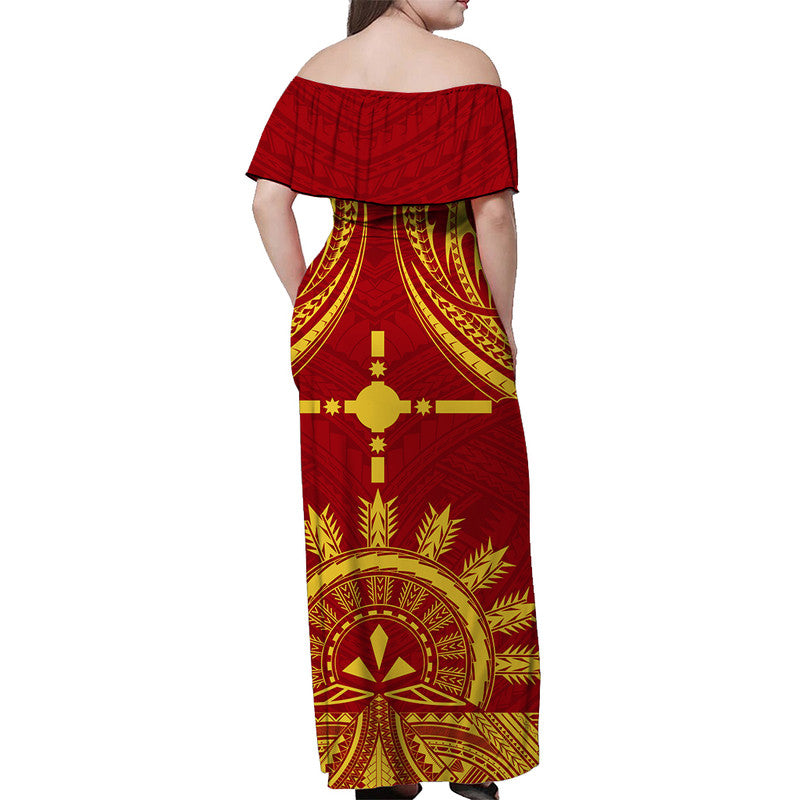 Rotuma Fiji Bula Off Shoulder Long Dress LT6 - Polynesian Pride