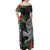 Hawaii Kakau Off Shoulder Long Dress Mix Sharks Polynesian Hibiscus LT6 - Polynesian Pride