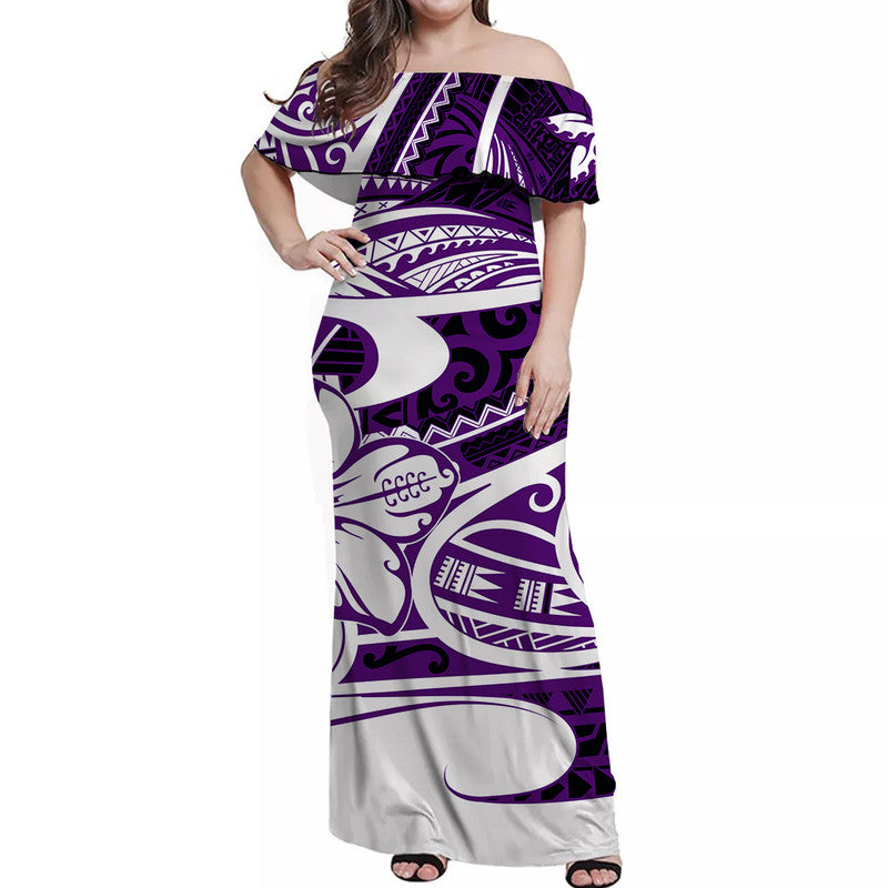 Polynesian Tribal Matching Dress and Hawaiian Shirt Purple LT6 - Polynesian Pride