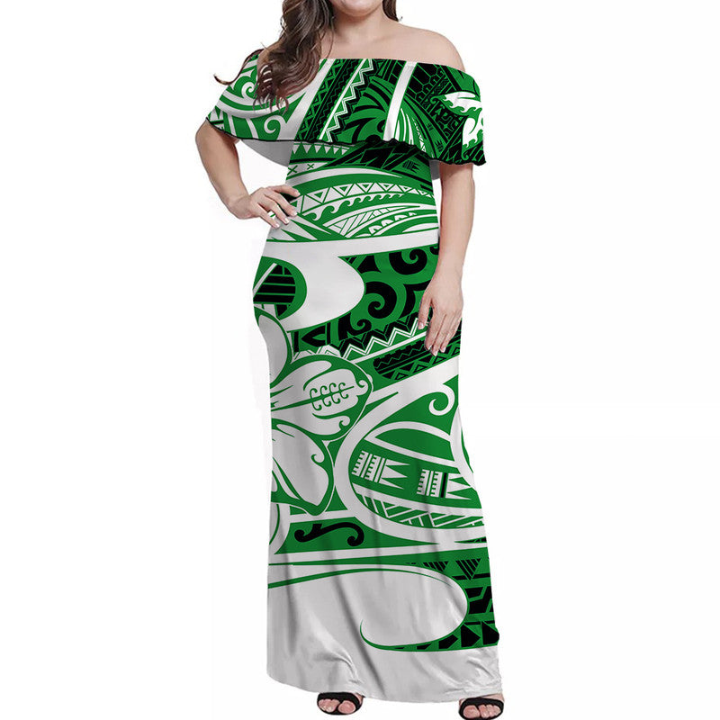 Hawaii Polynesian Tribal Matching Dress and Hawaiian Shirt Green LT6 - Polynesian Pride