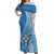 Kosrae Of Micronesia Off Shoulder Long Dress Vibe Style LT6 Women Blue - Polynesian Pride