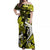 Hawaii Summer Colorful Off Shoulder Long Dress Shark Yellow LT6 Women Yellow - Polynesian Pride