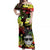 Hawaii Summer Colorful Off Shoulder Long Dress Pineapple Reggage LT6 Women Reggage - Polynesian Pride