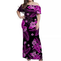 Hawaii Summer Colorful Matching Dress and Hawaiian Shirt Purple LT6 - Polynesian Pride