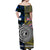 New Zealand And Niue Off Shoulder Long Dress Together - Blue LT8 - Polynesian Pride