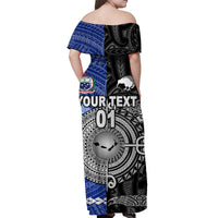 (Custom Personalised) Samoa And New Zealand Off Shoulder Long Dress Together - Black LT8 - Polynesian Pride