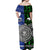 Samoa And New Zealand Off Shoulder Long Dress Together - Green LT8 - Polynesian Pride