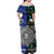 Samoa And New Zealand Off Shoulder Long Dress Together - Paua Shell LT8 - Polynesian Pride