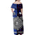 Samoa And New Zealand Off Shoulder Long Dress Together - Purple LT8 - Polynesian Pride