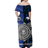 Polynesian Matching Hawaiian Shirt and Dress Samoa New Zealand Together Blue LT8 - Polynesian Pride