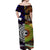 New Zealand Maori Aotearoa And Australia Aboriginal Off Shoulder Long Dress Together - Purple LT8 - Polynesian Pride