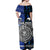 (Custom Personalised) Samoa And New Zealand Off Shoulder Long Dress Together - Blue LT8 - Polynesian Pride