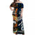 New Zealand Maori Aotearoa And Australia Aboriginal Off Shoulder Long Dress Together - Blue LT8 Women Blue - Polynesian Pride