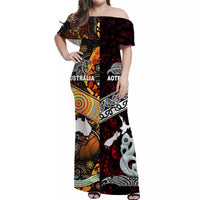 Maori and Aboriginal Matching Hawaiian Shirt and Dress New Zealand Australia Together Red LT8 - Polynesian Pride