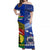 Samoa And Kanaky New Caledonia Off Shoulder Long Dress Together LT8 Women Blue - Polynesian Pride