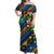 Vanuatu Tafea Off Shoulder Long Dress Independence Be Proud LT8 Women Blue - Polynesian Pride