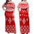 Tonga Kupesi Ngatu Merry Christmas Women Off Shoulder Long Dress LT9 Women Red - Polynesian Pride