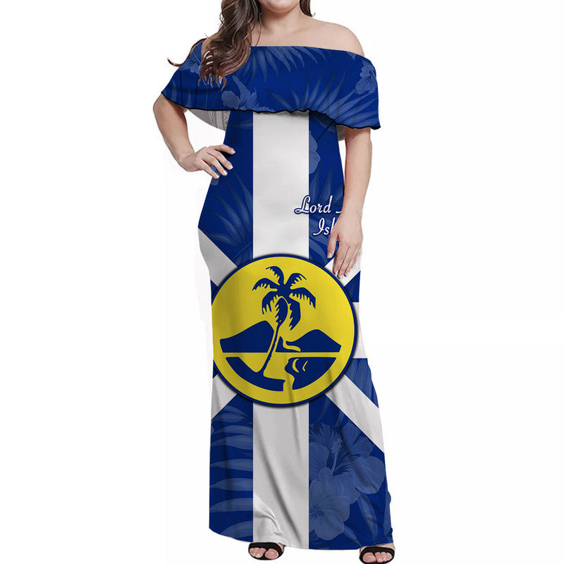 (Custom Personalised) Lord Howe Island Off Shoulder Long Dress Unique Polynesian - Flag Vibes LT8 Women - Polynesian Pride