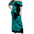 Hawaii Kakau Matching Dress and Hawaiian Shirt Polynesian Flower Tribal Aqua Version LT9 - Polynesian Pride