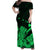 Hawaii Shaka Sign Couple Long Dress and Hawaiian Shirt Green Version LT9 - Polynesian Pride