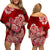 Polynesian Floral Tribal Off Shoulder Short Dress - Red LT9 - Polynesian Pride