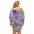 Traditional Polynesian Tribal Tattoo Retro Women Off shoulder Short Dress Purple LT9 - Polynesian Pride