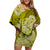 Polynesian Floral Tribal Off Shoulder Short Dress - Yellow LT9 Women Yellow - Polynesian Pride