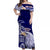 American Samoa Personalised Off Shoulder Long Dress Bald Eagle LT7 Women Blue - Polynesian Pride