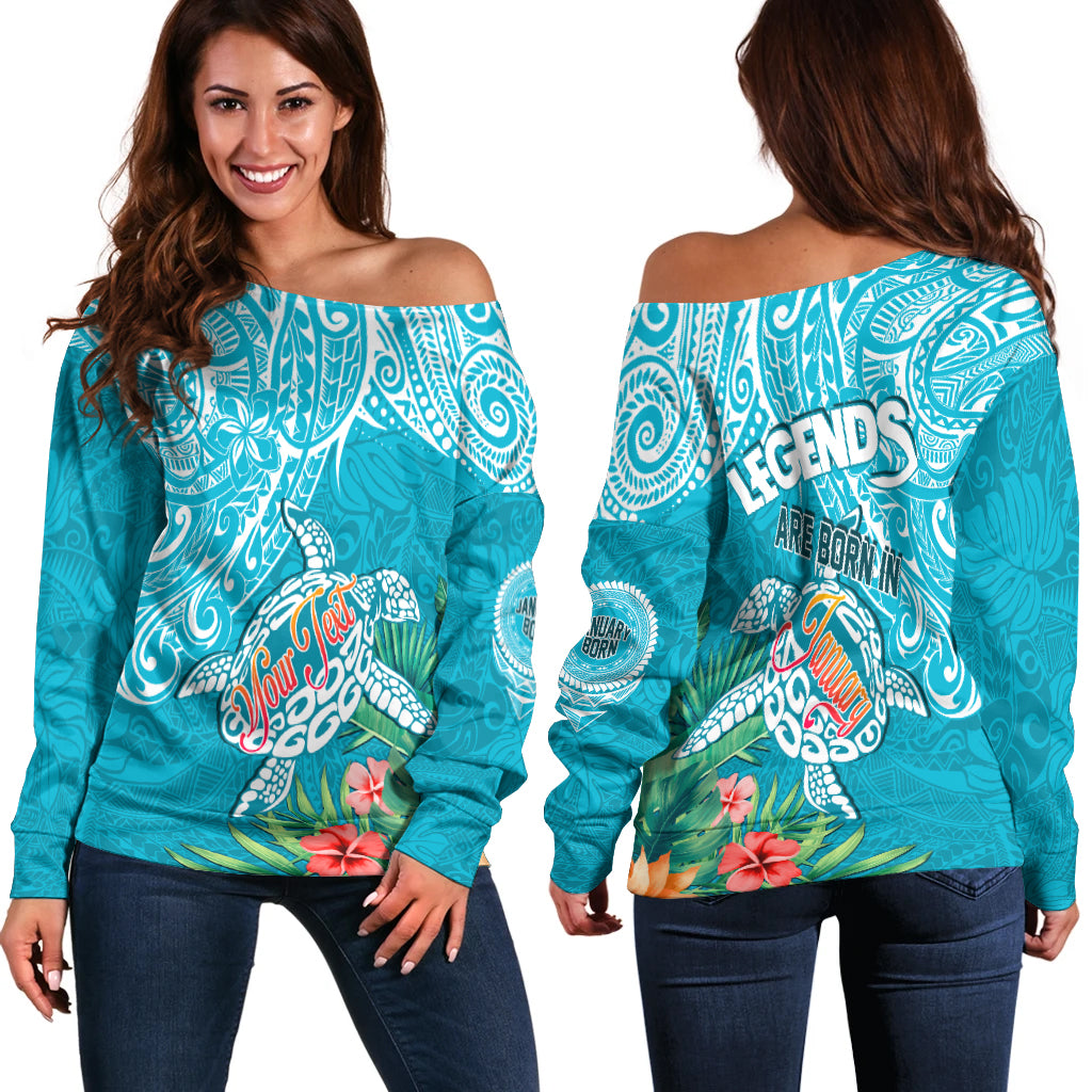 (Custom Personalised) Polynesian Birthday Off Shoulder Sweater Legends Are Born In January LT7 - Polynesian Pride