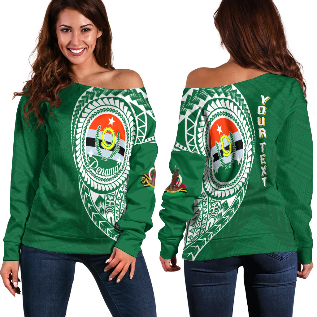 (Custom Personalised) Vanuatu Penama Province Off Shoulder Sweater Penama Emblem LT7 - Polynesian Pride