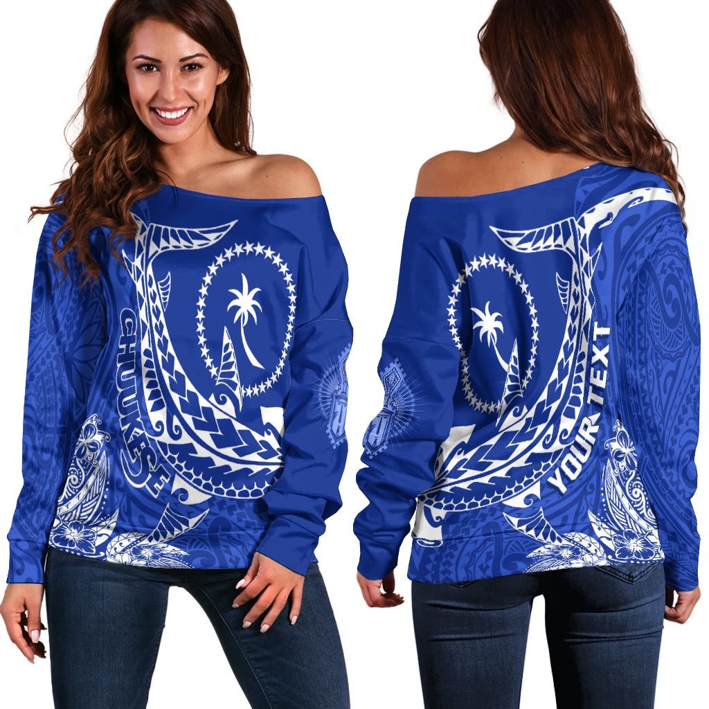 (Custom Personalised) FSM Chuuk Hammerhead Shark Off Shoulder Sweater Proud Chuukese LT7 - Polynesian Pride