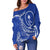 (Custom Personalised) FSM Chuuk Hammerhead Shark Off Shoulder Sweater Proud Chuukese LT7 Blue - Polynesian Pride