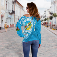 (Custom Personalised) Vanuatu Torba Province Off Shoulder Sweater Torba Emblem LT7 - Polynesian Pride