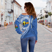 (Custom Personalised) Vanuatu Tafea Province Off Shoulder Sweater Tafea Emblem LT7 - Polynesian Pride