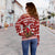 New Zealand Xmas Off Shoulder Sweater Mere Kirihimete - Santa With Kiwi Bird LT7 - Polynesian Pride