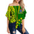 Cook Islands Polynesian Off Shoulder Waist Wrap Top LT6 Women Green - Polynesian Pride