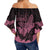Polynesian Breast Cancer Awareness Off Shoulder Waist Wrap Top Floral Butterfly LT7 - Polynesian Pride