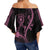 Hawaii Off Shoulder Waist Wrap Top Breast Cancer Survivor Mix Hibiscus LT7 - Polynesian Pride