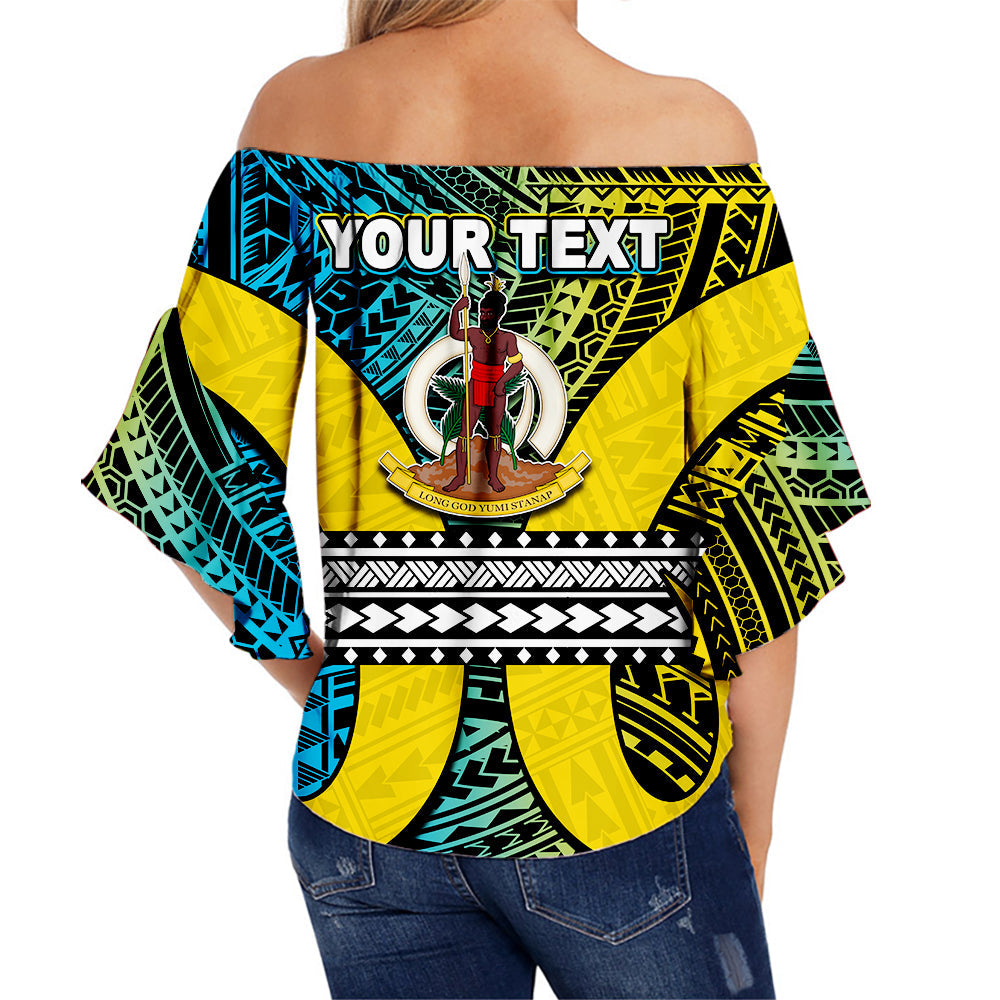 (Custom Personalised) Polynesian Torba Of Vanuatu Off Shoulder Wrap Waist Top LT6 - Polynesian Pride