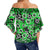 Fiji Hibiscus Festival Off Shoulder Waist Wrap Top Green LT6 - Polynesian Pride